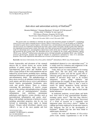 Anti-ulcer and antioxidant activity of GutGard®