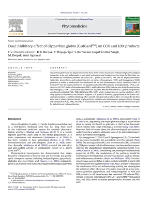 Dual inhibitory effects of Gutgard® on COX and LOX products