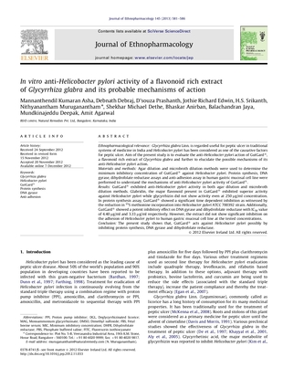 In vitro anti-Helicobacter pylori activity of a flavonoid rich extract of Glycyrrhiza glabra and its probable