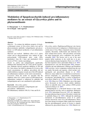 Modulation of lipopolysaccharide-induced pro-inflammatory mediators by an extract of Gutgard and phytoconstituet