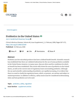 Probiotics in the United States _ Clinical Infectious Diseases _ Oxford Academic